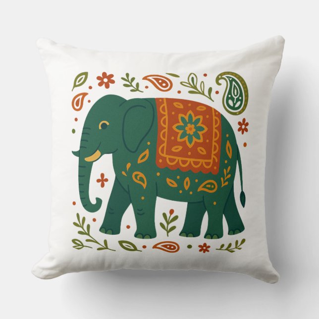 Modern Elephant Art Pillow (Front)