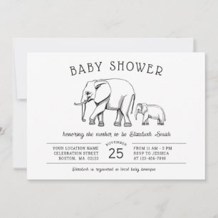 Modern Elephant Gender Neutral Baby Shower Invitation