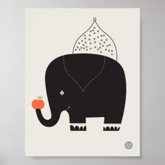 Modern Elephant Nursery Poster - 11" x 8.5"