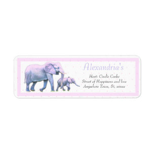 Modern Elephant Pink Baby Girl  Shower Invitation