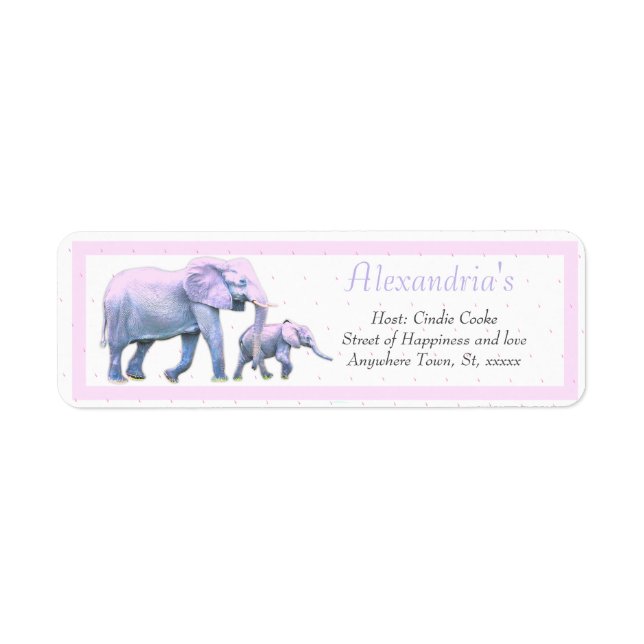 Modern Elephant Pink Baby Girl  Shower Invitation (Front)