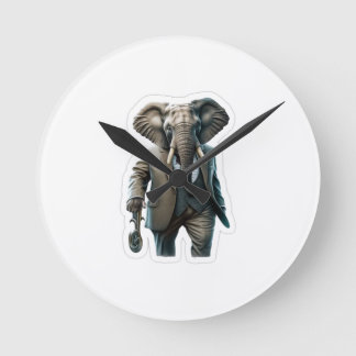 Modern elephant round clock