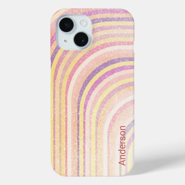 Modern Eligant Retro Line Monogram Case-Mate iPhone Case (Back)