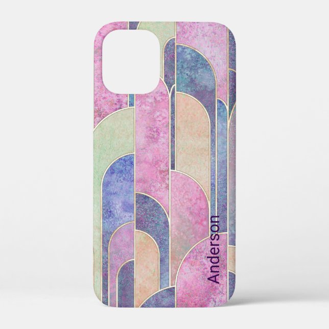 Modern Eligant Retro Line Monogram Case-Mate iPhone Case (Back)
