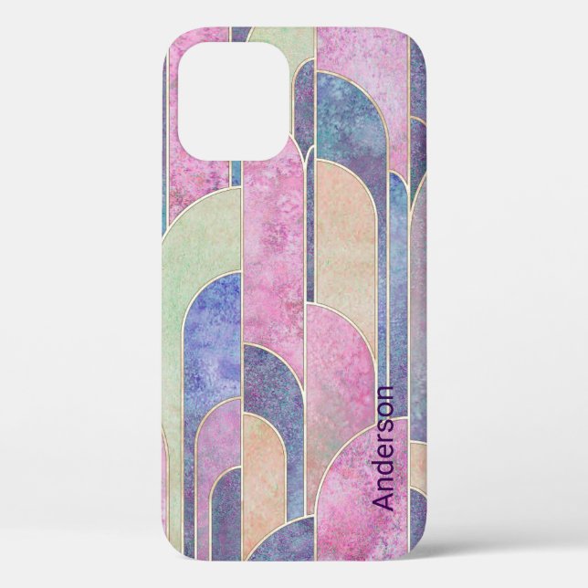 Modern Eligant Retro Line Monogram Case-Mate iPhone Case (Back)