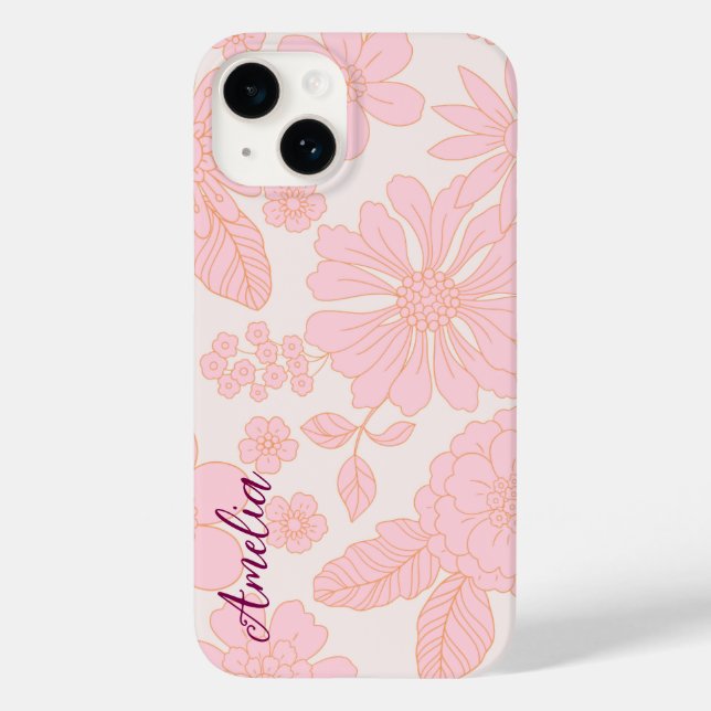 Modern Eligant Retro Line Monogram Case-Mate iPhone Case (Back)