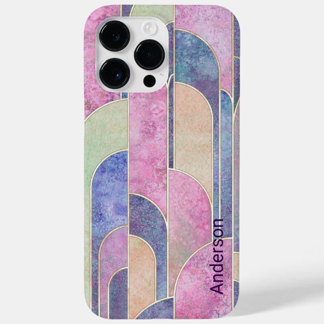 Modern Eligant Retro Line Monogram Case-Mate iPhone Case (Back)
