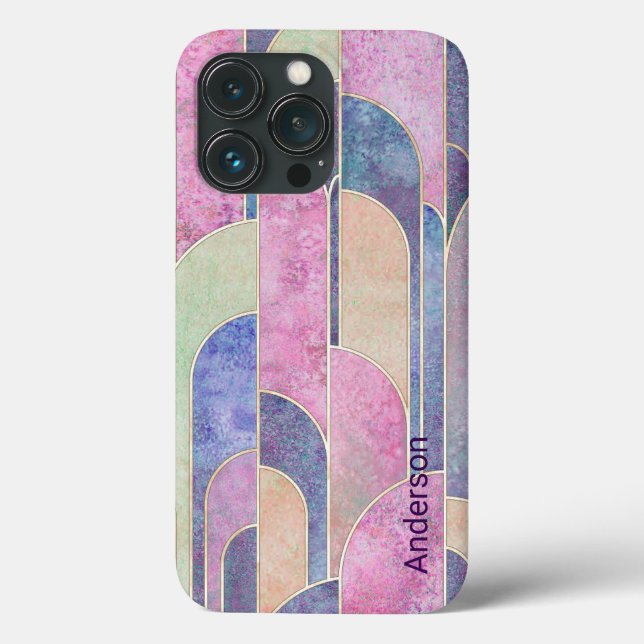 Modern Eligant Retro Line Monogram Case-Mate iPhone Case (Back)