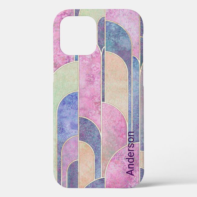 Modern Eligant Retro Line Monogram Case-Mate iPhone Case (Back)