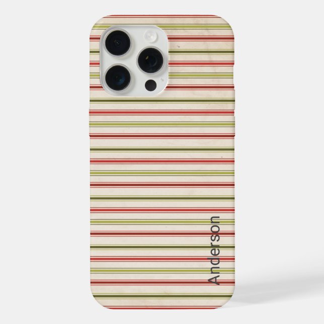 Modern Eligant Retro Line Monogram iPhone Case (Back)