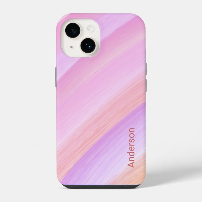 Modern Eligant Retro Line Monogram iPhone Case (Back)