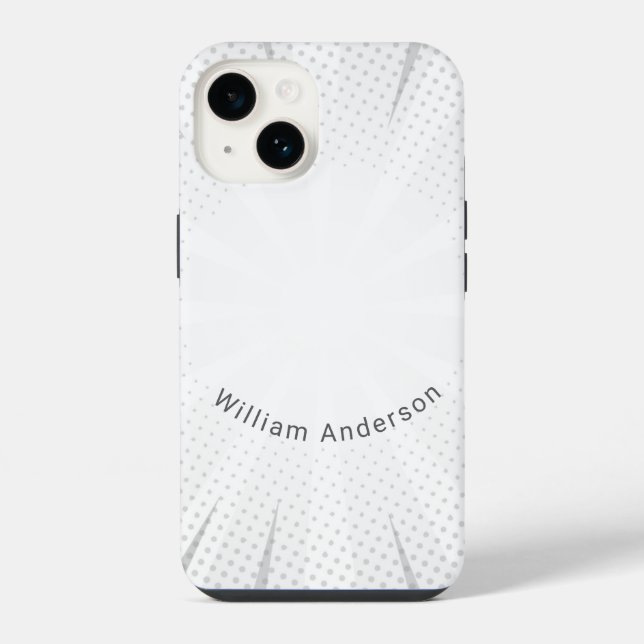 Modern Eligant Retro Line Monogram iPhone Case (Back)