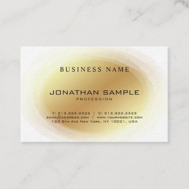 Modern Elite Gold Design Elegant Luxury Trendy Business Card (Front)