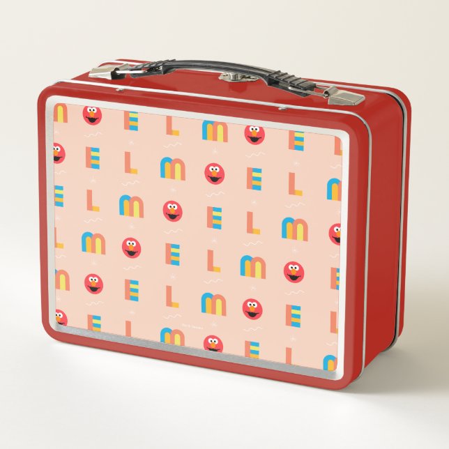 Modern Elmo Pattern Metal Lunch Box (Back)