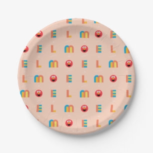 Modern Elmo Pattern Paper Plate
