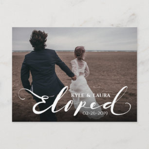 Modern Eloped Marriage Announcement Postcard