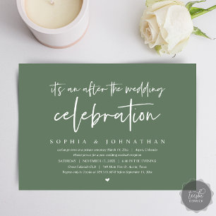 Modern Elopement, After the wedding celebration Invitation