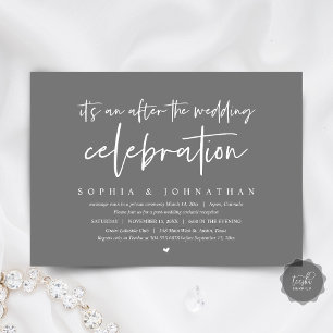 Modern Elopement, After the wedding celebration Invitation