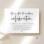 Modern Elopement, After the wedding celebration Invitation<br><div class="desc">Modern Black Script themed,  wedding elopement invitation card (After the wedding celebration). It is perfect for your wedding elopement reception / post wedding celebration party. Add your details in matching black font / lettering.</div>