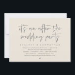 Modern Elopement, After the wedding Party Invitation<br><div class="desc">Modern Dark Grey and cream themed,  wedding elopement invitation card (After the wedding Party). It is perfect for your wedding elopement reception / post wedding celebration party. Add your details in matching black font / lettering.</div>