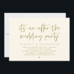 Modern Elopement, After the wedding Party Invitation<br><div class="desc">Modern retro yellow gold themed,  wedding elopement invitation card (After the wedding Party). It is perfect for your wedding elopement reception / post wedding celebration party. Add your details in matching black font / lettering.</div>