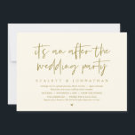 Modern Elopement, After the wedding Party Invitation<br><div class="desc">Modern retro yellow gold themed,  wedding elopement invitation card (After the wedding Party). It is perfect for your wedding elopement reception / post wedding celebration party. Add your details in matching black font / lettering.</div>