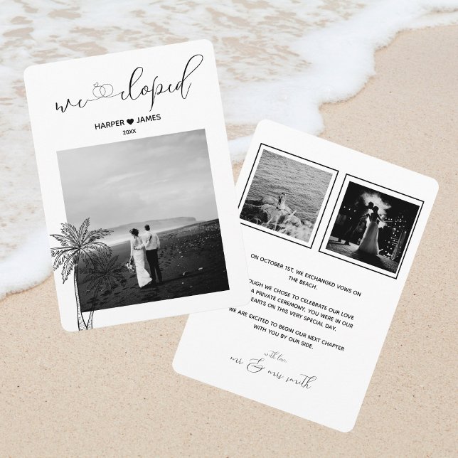 Modern Elopement Announcement | Beach Wedding (Creator Uploaded)