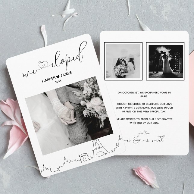 Modern Elopement Announcement | Destination Paris (Creator Uploaded)