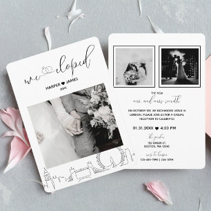 Modern Elopement Reception Invite   London