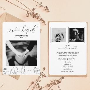 Modern Elopement Reception Invite   Vegas