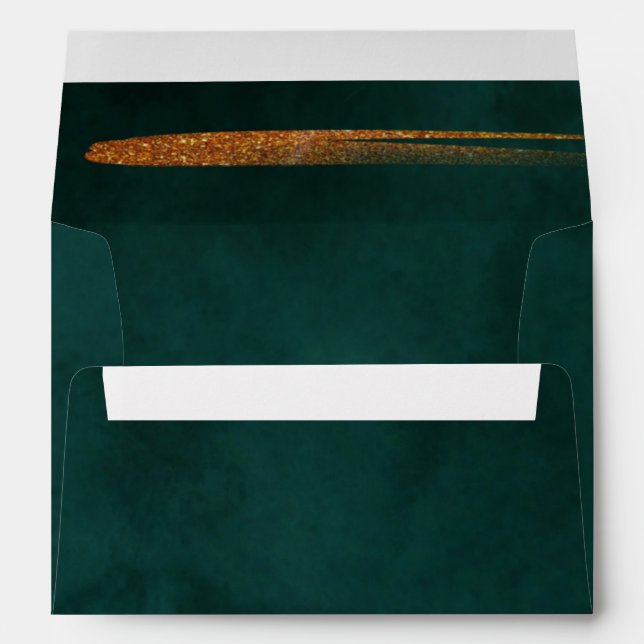 modern emerald green and leaves envelope (Back (Bottom))