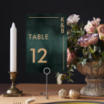 Modern Emerald Green Black Elegant Wedding Table Number<br><div class="desc">Elevate Your Tablescape: Modern Emerald Green Black Elegant Wedding Table Number. Add a touch of modern elegance to your reception with our meticulously designed table numbers, seamlessly blending emerald green and black tones. These numbers beautifully balance contemporary aesthetics with timeless charm, guiding your guests to their seats in style. Create...</div>