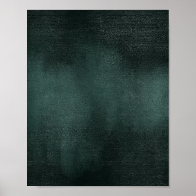 Modern Emerald Green Black Poster (Front)