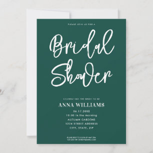 Modern Emerald Green Bridal Shower Invitation