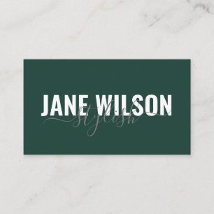 Modern Emerald Green Chic Signature Business Card