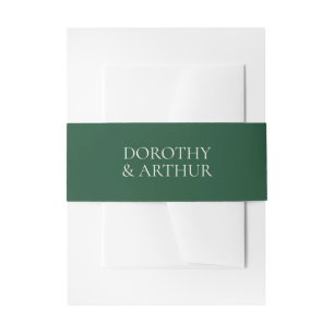 Modern Emerald Green Elegant Wedding Invitation Belly Band