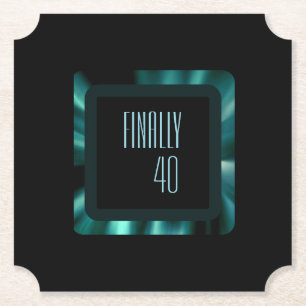 Modern Emerald Green Floral – Black Accents Paper Coaster