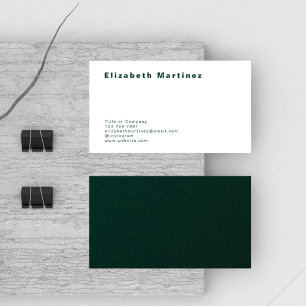 Modern Emerald Green Front and Back Personalised Business Card