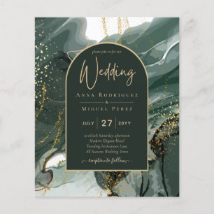 Modern Emerald Green Gold Agate Marble WEDDING