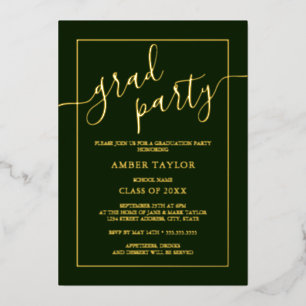 Modern Emerald green Gold Graduation Party