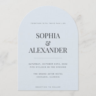 Modern Emerald Green & Ice Blue Arch Invitation