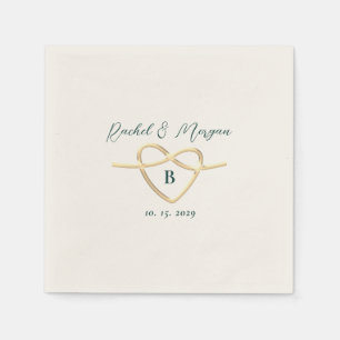 Modern Emerald Green Monogram Wedding Napkin