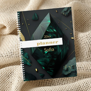 Modern Emerald Green Name Weekly & Monthly Planner