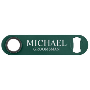Modern Emerald Green Personalised Groomsman