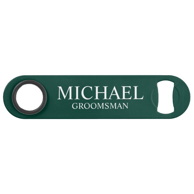 Modern Emerald Green Personalised Groomsman (Front (Horizontal))