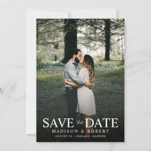 Modern Emerald Green Photo Wedding Save The Date