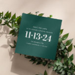 Modern emerald green simple minimalist wedding save the date<br><div class="desc">Modern emerald green simple minimalist wedding Save the Date. Please contact me if you need additional items.</div>