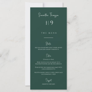 Modern Emerald Green Thank You Escort Card Menu
