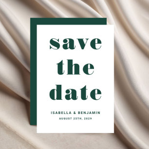 Modern Emerald Green Typography Wedding Save The Date