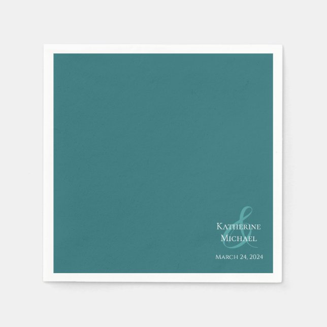 Modern Emerald Green-Wedding- Napkin (Front)